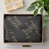Happy Birthday Black Gold Script Seidenpapier (Geschenk)