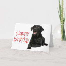 Happy Birthday Black Labrador Puppy Dog - Verse Karte
