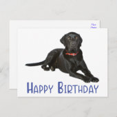 Happy Birthday Black Labrador Retriever Puppy Dog Postkarte (Vorne/Hinten)