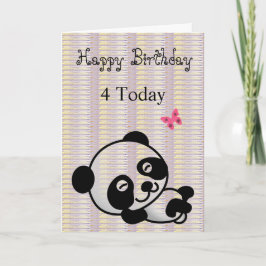 Happy Birthday Black Lilac Panda Card Karte