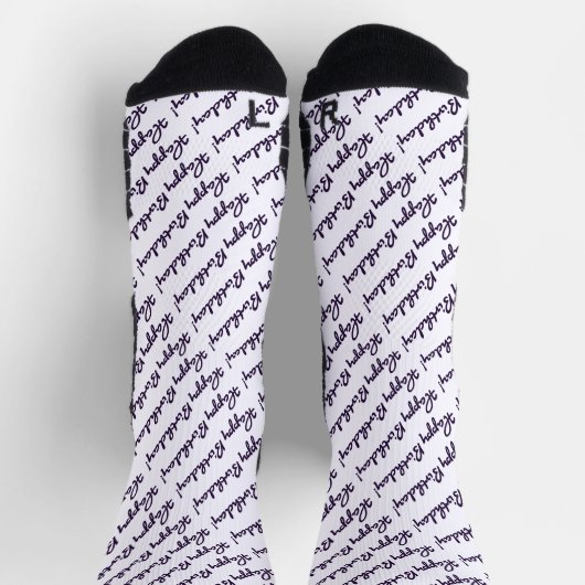 Happy Birthday! Black Script Socken (Oben)