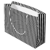 Happy Birthday Black/White Simple Stripes Pattern Große Geschenktüte (Rückseite Schrägansicht)