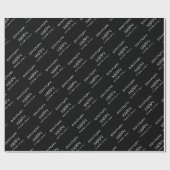Happy Birthday Black Wrapping Paper Geschenkpapier (Flach)