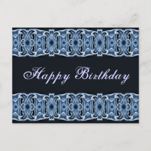 Happy Birthday Blau Postkarte