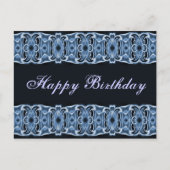 Happy Birthday Blau Postkarte (Vorderseite)
