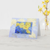 Happy Birthday Blau und Gelb Blumen Karte (Gelbe Blume)