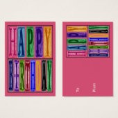 Happy Birthday Blocks Geschenk Tag (Vorne & Hinten)