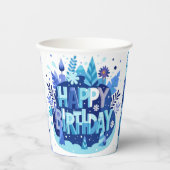  Happy Birthday Blue and Purple Party Cups  Pappbecher (Vorderseite)