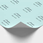 Happy birthday blue background name stylish elegan geschenkpapier (Ecke)