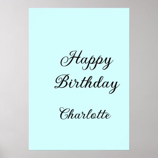 Happy birthday blue background name stylish elegan poster (Vorne)
