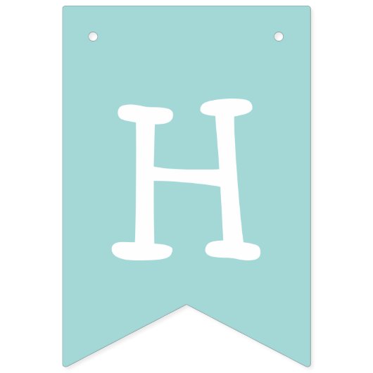 Happy Birthday Blue Balloons Hats Pattern farbenfr Wimpelkette (Zweite Fahne)