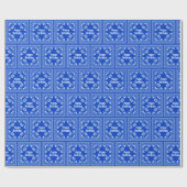 Happy Birthday Blue Bandana Geschenkpapier (Flach)