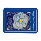 Happy Birthday Blue Danube Camellia Magnet (Horizontal)