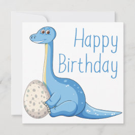 Happy Birthday Blue Dinosaur Grußkarte Karte