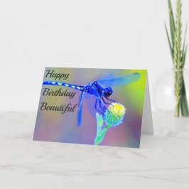 Happy Birthday Blue Dragonfly Spirit Karte