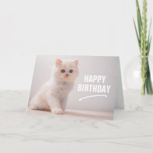 Happy Birthday Blue Eye Kitten Karte