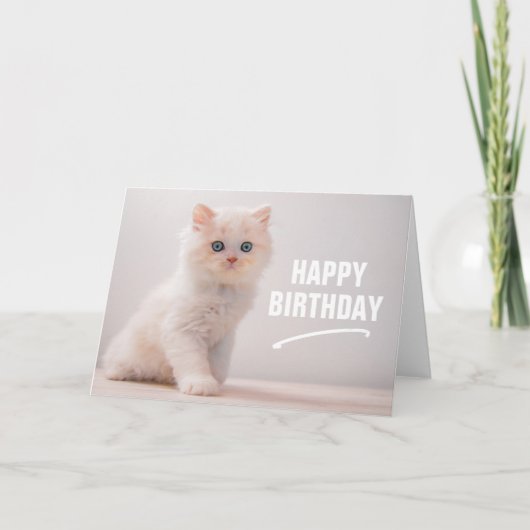 Happy Birthday | Blue Eye Kitten Karte (Vorderseite)