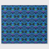 Happy Birthday Blue Flame Wrapping Paper Geschenkpapier (Flach)