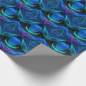 Happy Birthday Blue Flame Wrapping Paper Geschenkpapier (Ecke)