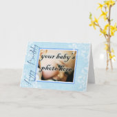 Happy Birthday Blue Foto Frame Karte (Gelbe Blume)