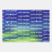 Happy Birthday Blue Geschenkpapier Set (Vorderseite 2)