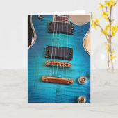 Happy Birthday - Blue Gitarre Body Karte (Gelbe Blume)