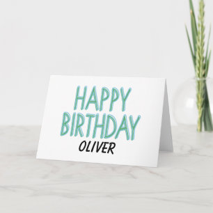 Happy Birthday Blue Green Markers personalisieren Karte