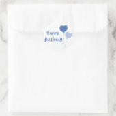 Happy Birthday Blue Heart Balloon Runder Aufkleber (Tasche)