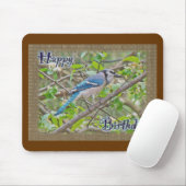 Happy Birthday Blue Jay Mousepad (Mit Mouse)
