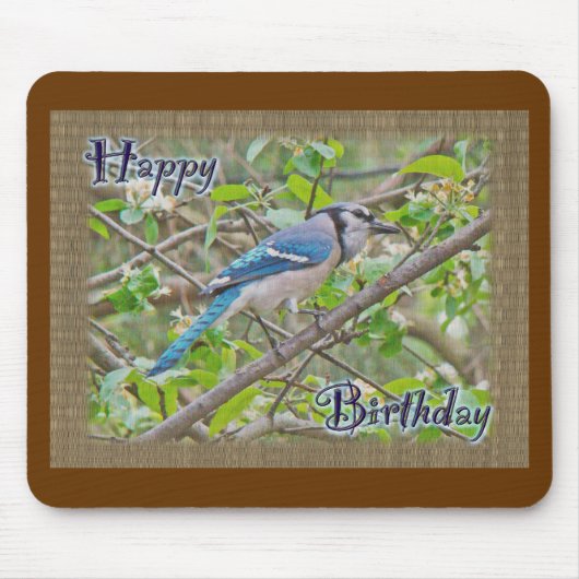 Happy Birthday Blue Jay Mousepad (Vorne)