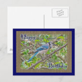 Happy Birthday Blue Jay Postkarte (Vorne/Hinten)