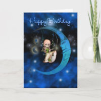 Happy Birthday Blue Moon Fairy Sterne und Himmel