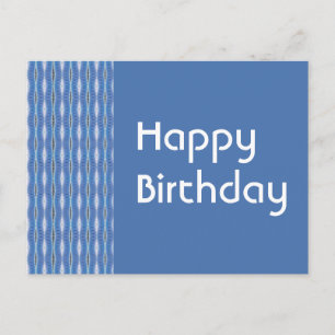 Happy Birthday Blue Muster Postkarte