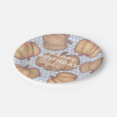 Happy Birthday Blue & Orange Pumpkin Party Pappteller (Schrägansicht)