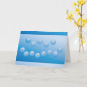 Happy Birthday Blue Orbs Karte (Gelbe Blume)
