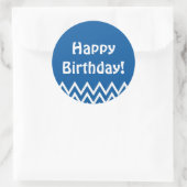 Happy Birthday - Blue Round Aufkleber (Tasche)