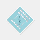 HAPPY Birthday Blue Serviette (Ecke)