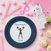 "Happy Birthday" Blue Sparkle Pappteller (Party)