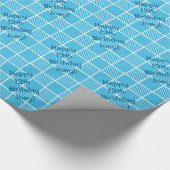 Happy Birthday Blue Squares Geschenkpapier (Ecke)