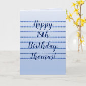 Happy Birthday Blue Streifen Faltkarte Karte (Gelbe Blume)