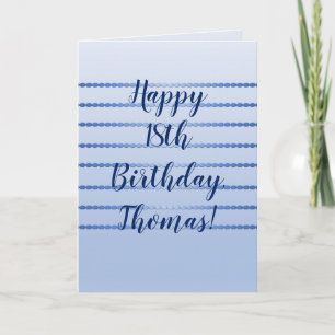 Happy Birthday Blue Streifen Faltkarte Karte