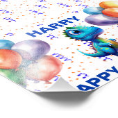 HAPPY BIRTHDAY BLUE T REX FOTODRUCK (Ecke)