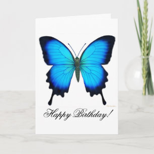 Happy Birthday Blue Ulysses Butterfly Card Karte