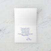 Happy Birthday Blue Water Lily Hinweis Grußkarten Karte (Innenseite)