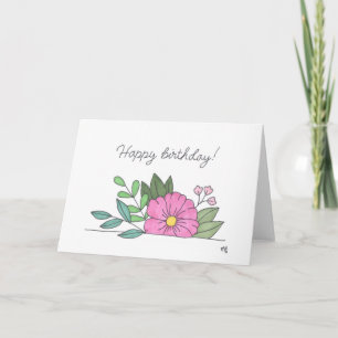 Happy Birthday Blume 4 Karte