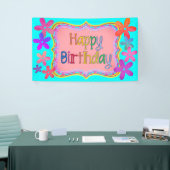 Happy Birthday Blume Banner (Messeveranstaltung)