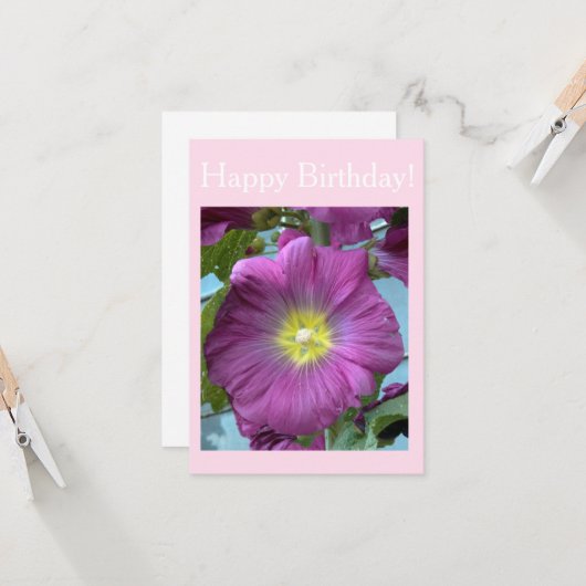 Happy Birthday Blume Card Karte (Vorderseite/Rückseite Beispiel)