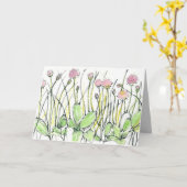 Happy Birthday Blume Field Red Clover Ink Art Karte (Gelbe Blume)