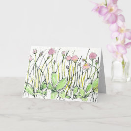 Happy Birthday Blume Field Red Clover Ink Art Karte