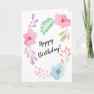 Happy Birthday Blume Floral Custom Design Hübsch Karte